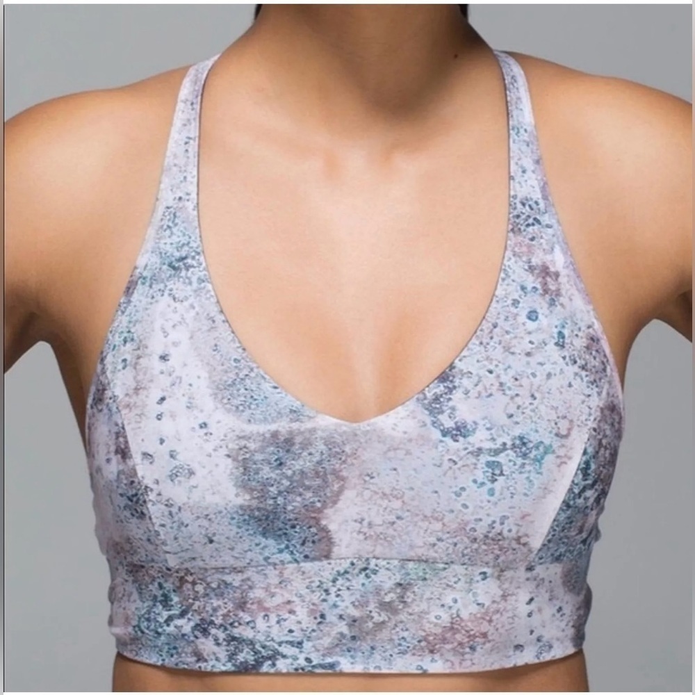 Lululemon Reversible Retreat Sugar Crush Multi Black Cherry Sports Bra Size 8